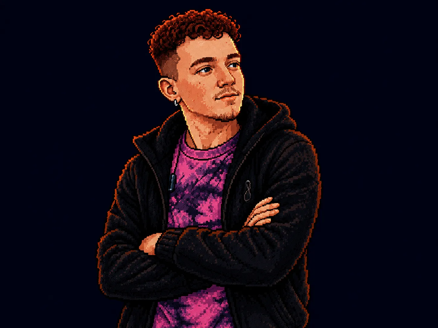 Pixel-style portrait of Sebastian Bazelmans