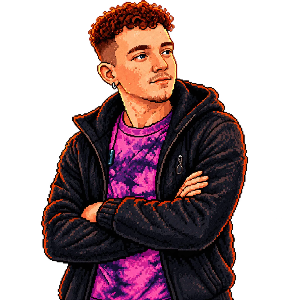 Pixel-style portrait of Sebastian Bazelmans